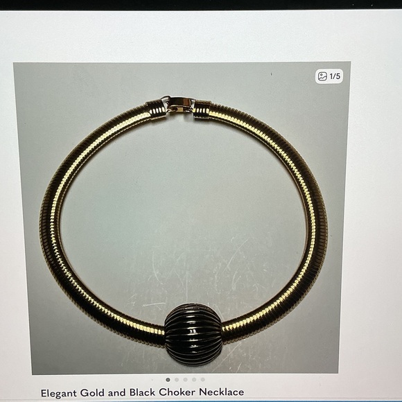 Jewelry - Gold and Black Statement Choker Necklace
